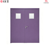 Porte coupe-feu en acier laminé à froid antirouille, traitement de phosphatation par trempage, design moderne pour extérieur, commerce, hôtel, entrepôt