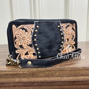 กระเป๋าคลัทช์หนังวัวทรงยาวสารพัดประโยชน์มีซิปสำหรับผู้หญิงกระเป๋าเงินแบบหนีบทำมือแบบบางออกแบบได้ตามต้องการ - Product Image 1