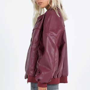 Blouson aviateur en cuir personnalisé avec logo personnalisé imprimé broderie Streetwear mode vêtements d'extérieur d'hiver fournisseur - Product Image 3