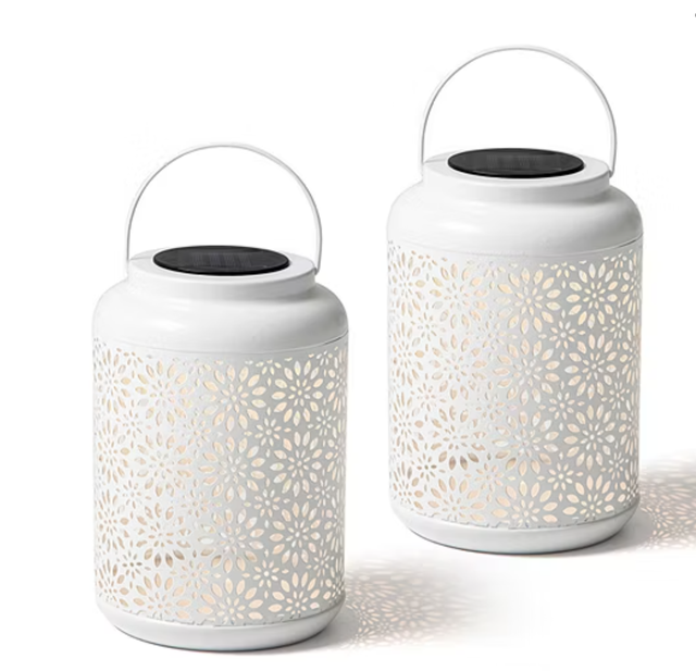 Custom Patterned Metal Solar Floor Lantern for Outdoor LED Camping & Garden Lighting for Home Decorations