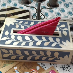 Boîte à mouchoirs unique en incrustation d'os pour la décoration de table à la maison et à l'hôtel - Product Image 2