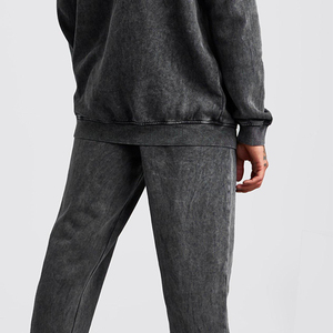 2025 New Arrival OEM Cotton Custom Acid Wash Sweat <b>Suit</b> Hoodie Set Men Tracksuits Lightweight Breathable Winter High Quality - Product Image 6