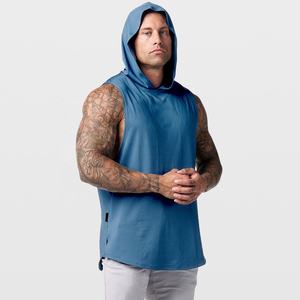Débardeurs d'entraînement à capuche pour hommes sans manches Gym Training Hoodies Bodybuilding Muscle Cut Off T Shirt Custom Color Tank Top OEM - Product Image 3
