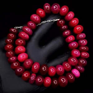 AAA+ Quality Round Shape Red <b>Ruby</b> 760 .00 Cts Beaded Womens <b>Necklace</b> Jewelery Cus-Jew116 - Product Image 3