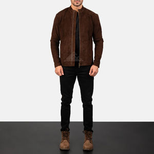 แจ็คเก็ตหนังสั่งทำพิเศษสำหรับผู้ชาย แบบมีซิปด้านหน้า กันลม กันน้ำ สำหรับผู้ค้าส่งและธุรกิจเสื้อผ้าเริ่มต้น - Product Image 3