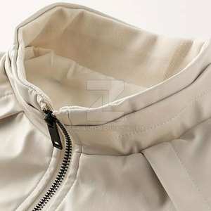 แจ็คเก็ตหนังแท้สำหรับฤดูหนาวผลิตจากโรงงานพร้อมปกตั้งและโลโก้ด้านหน้ากันน้ำ - Product Image 3