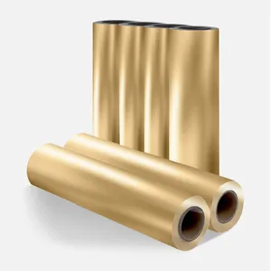 Heshun Cold Peel Dtf Gold/Silver Foil Film Roll Pet Printing Film Roll 30/60cm Silver Gold Foil Dtf Film for Dtf T-Shirt Printer