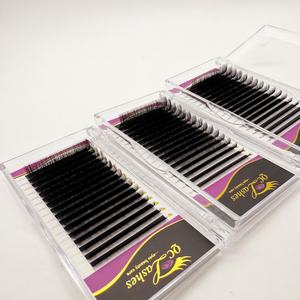 Extensions de <span class=keywords><strong>cils</strong></span> individuelles en cheveux synthétiques noir mat ultra-volumineuses, faites à la main, sans cruauté, véganes, effet cachemire - Product Image 2