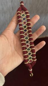 Bracelet en fil de diamant pavé émeraude rubis saphir Bracelet tendance en pierres précieuses Macramé Bijoux - Product Image 4