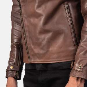 Veste en cuir de vache décontractée pour homme - Couleur personnalisée, matelassée pour l'hiver, avec logo sur le devant, respirante et coupe-vent - Product Image 5