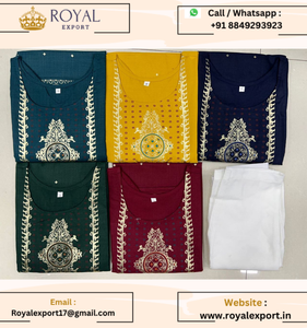 Nouveau coton pur multicolore avec impression en aluminium et combinaison de couple à motifs élégants - Product Image 6