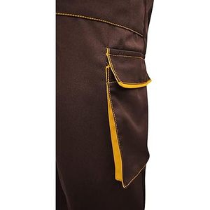 Combinaisons de travail unisexes confortables en coton brun/jaune CBF Balducci Group avec design multi-poches - Product Image 6