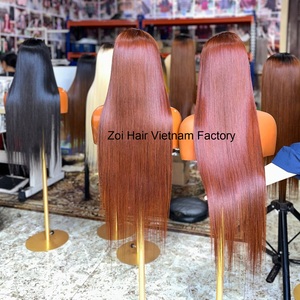 Vente en gros de produits capillaires humains Perruques frontales lisses et droites en dentelle Perruque vietnamienne droite en cheveux bruts, os soyeux pour femmes noires - Product Image 4