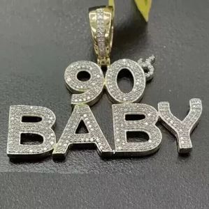 Personalizado 14K chapado en oro amarillo 3 piezas corte Real Moissanite fino colgante delicado joyería de plata esterlina diamante encanto para fiestas - Product Image 1