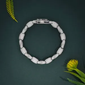 Pulsera Evel Eye X Diamond con Piedras Preciosas Multicolores, Plata 925 Chapada en Oro Blanco, 10 mm de Ancho, Elegante y Lujosa Joyería - Product Image 2