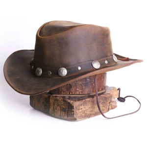Nouveauté EDGECO INTERNATIONAL Chapeaux en cuir véritable sur mesure Confortables Respirants Ajustables Unisexe Quatre saisons Décontractés - Product Image 1