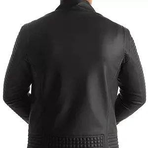 Chaqueta de moto de cuero aprobada por la CE para hombre, chaqueta de montar esquilada fina duradera de invierno para todas las estaciones - Product Image 4