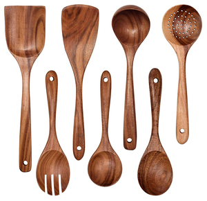 Cuchara de madera para servir arroz, cubiertos marrones, cucharas de servidor de arroz de madera, Juego de 2 personalizadas para la decoración del hogar y del Hotel - Product Image 4