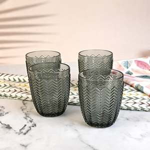 Ensemble de 4 verres à boisson en verre gaufré subtil Meraki - Product Image 4