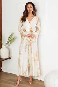 Boho Beige Spaghetti Strap V-neck Midi Waist Sweet Vintage <b>Christmas</b> Breathable Solid Above Knee <b>Jumpsuit</b> - Product Image 4