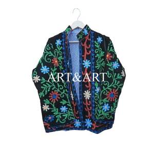 Custom Made Embroidered Suzani Woven Cotton Quilted Jackets Eco-Friendly Quick Dry Cotton Filled Artisan Craftsmanship - Product Image 2