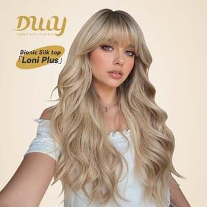 เติมสต็อกแล้ว! วิกผมสังเคราะห์ Loni Plus C-DWY เทคโนโลยีใหม่ ขนาด 24 นิ้ว แบบลอนยาว วิกผมไบโอนิคซิลค์ท็อป สีน้ำตาลอ่อน ไม่ต้องใช้กาว วิกผมยาว 24 นิ้ว - Product Image 1