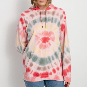 Sweat à capuche oversize imprimé décontracté pour femme 1Tie Dye imprimé Logo personnalisé à capuche pour l'hiver - Product Image 4