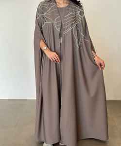 Diseñador único Abaya modesto con hermoso bordado de lujo Abayas modestos para bodas Eventos formales Mejor precio al por mayor - Product Image 2