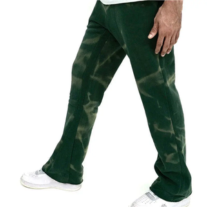 Pantalones de chándal informales de calidad superior para hombre, pantalones acampanados holgados de diseño personalizado al por mayor, teñidos lisos para un uso diario cómodo - Product Image 4