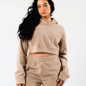 Veste en polaire Sherpa pour femme, hiver 2023, chaude, douce, en peluche, sweat-shirt à fermeture éclair, broderie féminine, veste à capuche courte - Product Image 1