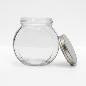 Embossed <b>Mason</b> Glass <b>Jar</b> with Metal <b>Lid</b> airtight storage for home use perfect for food snacks recipes - Product Image 2