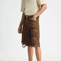 Pantalones Cortos de Mezclilla Casuales de Cintura Alta para Hombre, Marca TRIBON SPORTS, Estilo Moderno, Lavado Claro, Transpirables, de Secado Rápido y Ecológicos