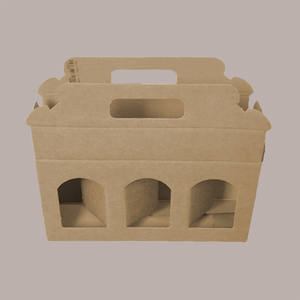 Cajas rígidas de PET marrón, 10 Uds., 190x60H120mm, materiales reciclados para aperitivos y envasado de alimentos para 3 tarros de salsas de crema - Product Image 1