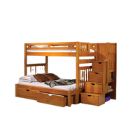 Lit superposé moderne pour enfants Lit superposé durable avec matériaux en bois de teck massif Lit superposé double avec échelles Prix de gros