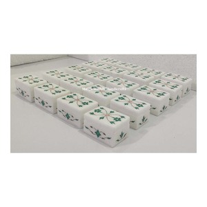 Fabricant indien de boîtes à bijoux incrustées de malachite en marbre blanc pour les cadeaux de festival arabe et la décoration intérieure - Product Image 3