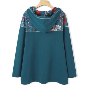 เสื้อมีฮู้ดและสเวตเตอร์ของผู้หญิงผ้าฝ้าย100% เสื้อฮู้ดสำหรับใส่ไปยิมแฟชั่นมีไหล่ตกสำหรับผู้หญิง - Product Image 2