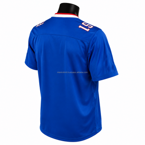 เสื้อฟุตบอลอเมริกันแบบกำหนดเอง คอวี แขนสั้น สีน้ำเงิน หมายเลขทีม 61 ผ้าโพลีเอสเตอร์ซับเหงื่อ สำหรับผู้ใหญ่ - Product Image 5