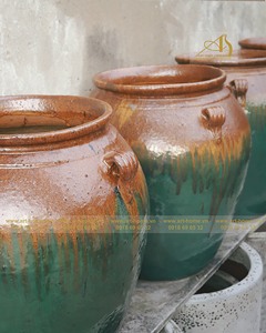 GL039H50YGO maceta de cerámica esmaltada decorativa para jardín al aire libre amarillo verde Ombre Mini creaciones de paisaje para uso doméstico - Product Image 1