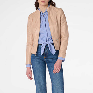 2025 veste en cuir pour femmes de haute qualité personnalisée du Pakistan respirant avec décoration de rivet prix à vendre - Product Image 1