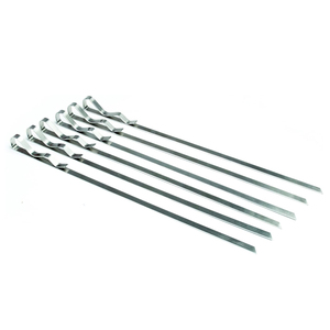 Stainless Metal <b>BBQ</b> Skewers with Wooden Handle Long Kebab Skewer for Outdoor Camping Charcoal Grill Kitchen Cleaning - Product Image 6