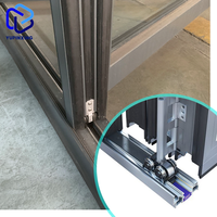 Porte patio pliante en aluminium avec moustiquaire, porte coulissante en verre intérieure/extérieure pour projet commercial au Pakistan