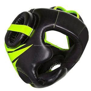 Casque de protection de boxe en cuir PU véritable de qualité supérieure, rembourrage en mousse souple, deux tons, casque de boxe, protège-tête - Product Image 3