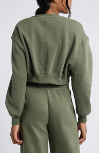 Conjunto de Sudadera Casual de Invierno para Mujer, 100% Algodón, Cuello Redondo, Corto, Transpirable, Ligero - Product Image 2