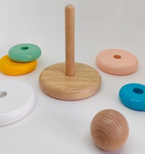 Jouet empilable en bois pastel unisexe de haute qualité pour les enfants âgés de 5 à 7 ans, idéal pour les cadeaux pour les nourrissons, les tout-petits et les enfants - Product Image 3