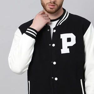 Chaqueta Varsity Bordada para Hombre, Fabricada Profesionalmente, de Lana/Poliéster, con Cuello Alto, Estilo Urbano, Venta al Por Mayor - Product Image 6