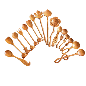 ช้อนไม้-ช้อนไม้แกะสลักด้วยมือ-ช้อนไม้สำหรับทำอาหารและเสิร์ฟ-ของตกแต่งห้องครัว - Product Image 4