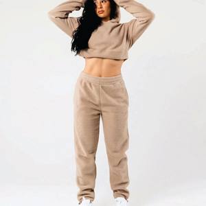 Veste en polaire Sherpa pour femme, hiver 2023, chaude, douce, en peluche, sweat-shirt à fermeture éclair, broderie féminine, veste à capuche courte - Product Image 2