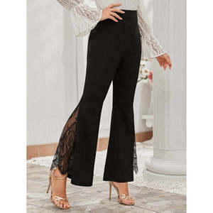 Leggings de Pierna Ancha con Detalle de Encaje para Mujer, Modelo 31080-Negro, de Jane's - Product Image 1