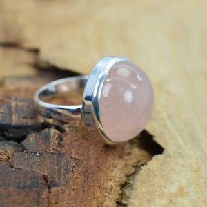 Boho Style classique bague bijoux pour femmes bijoux en argent 925 argent Sterling Rose Quartz pierres précieuses à la main bague cadeau pour l'amour - Product Image 3