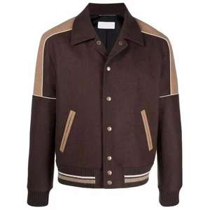 Custom Cowhide Leather Varsity Bomber <b>Jacket</b> for Men Winter Street Style Letterman Baseball <b>Jackets</b> Wool - Product Image 5